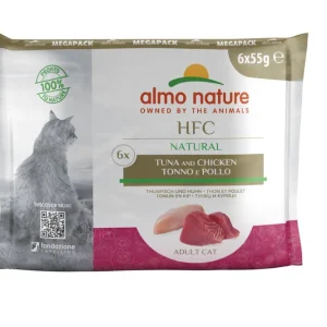 Must-Have Sparpaket 2 x 6 x 55 g Almo Nature HFC Natural Thunfisch und Huhn Multipack Katzen Nassfutter